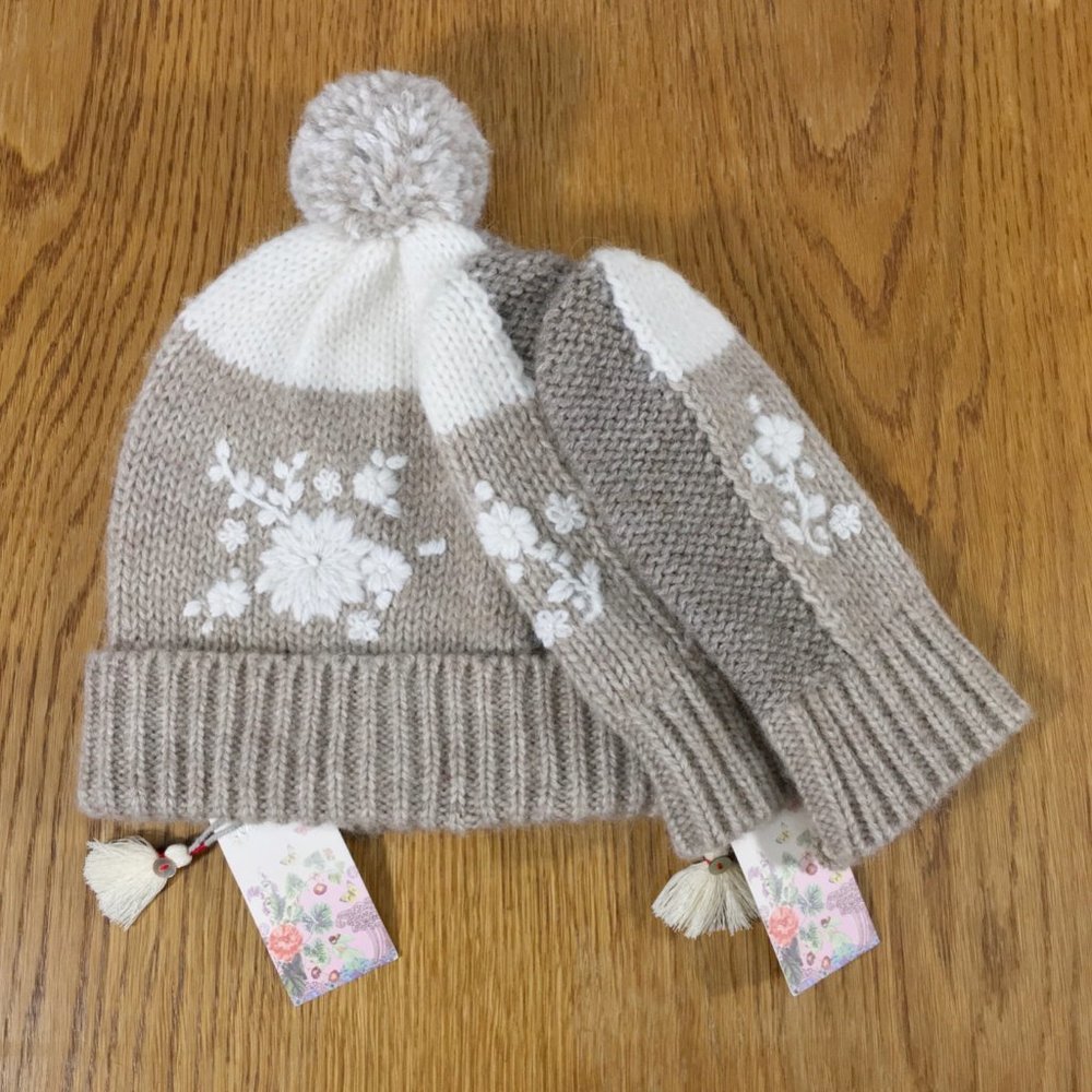 Johnny Was ~ Patchwork Alpaca Blend Beanie & Mittens Gloves Set